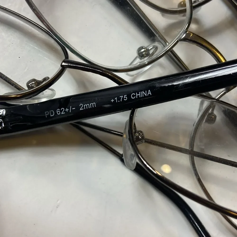 Lot Of 5 Pairs Eyeglasses PD 62+/-2mm +1.75